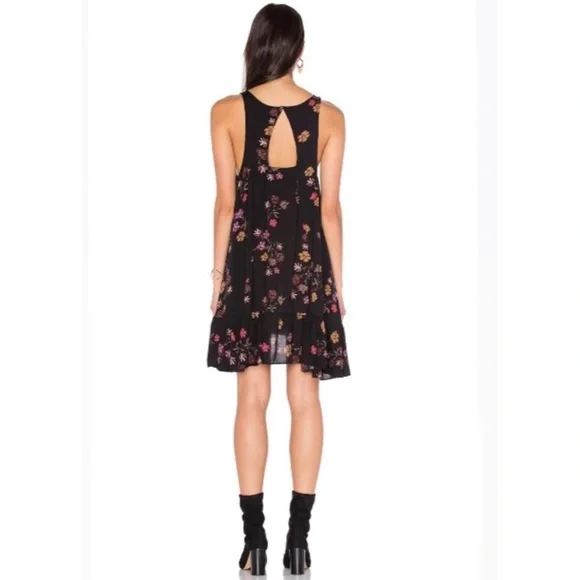 Free People Annka Border Slip Dress Black Combo Small - Picture 4 of 4